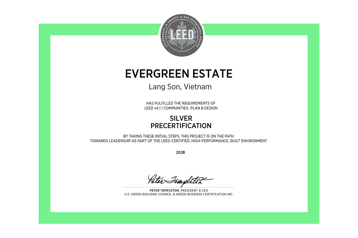 Lễ trao chứng nhận LEED Silver cho Evergreen Estate